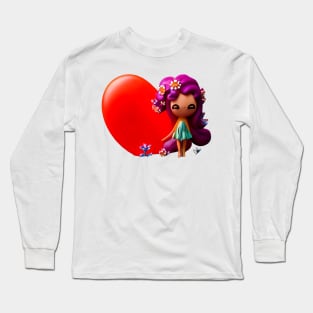 Anime Girl With Heart (Valentines Special) Long Sleeve T-Shirt